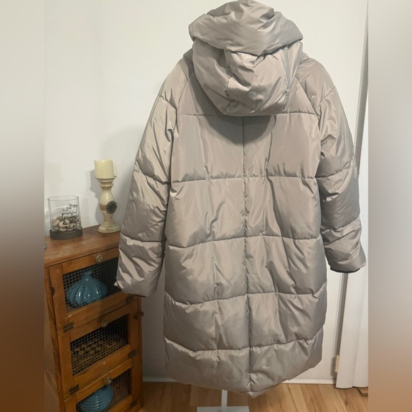 NWOT Gallery Faux Down Hood Utility Puffer Coat. Color: Lt. Sage. Size:Large - Picture 5 of 15